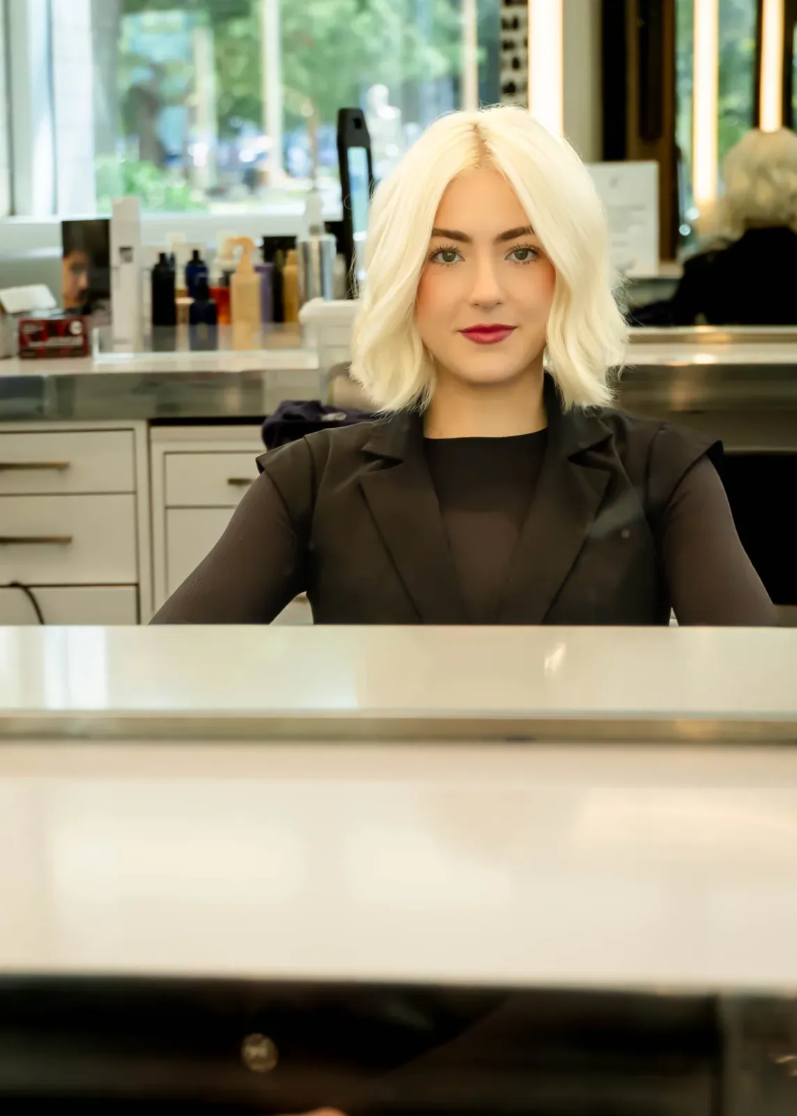 The styling station at Ceron Hair Studio, Houston